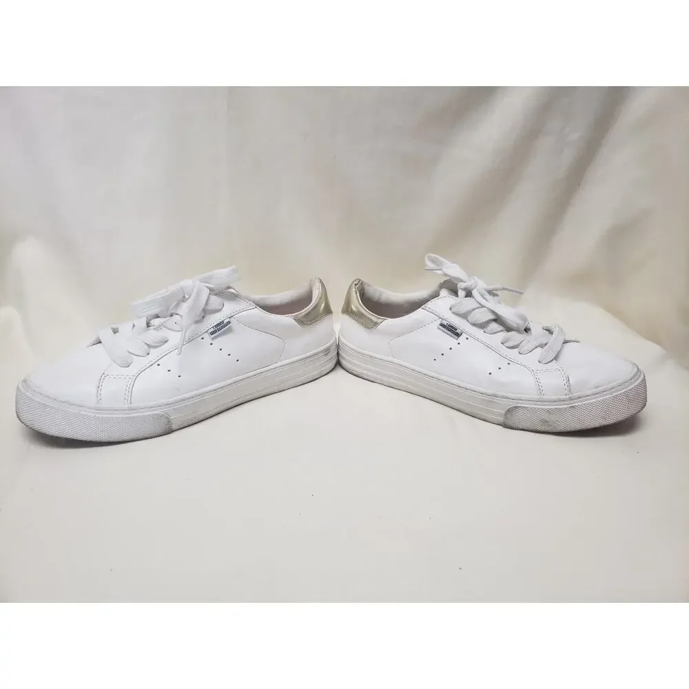 London Underground Kensa White & Gold Shoes - Women's Size 8 Sneakers